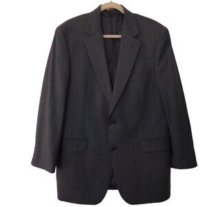 Brooks Brothers Wool Blazer 42R Gray with light Blue Pinstripe 346 Stretch Sport